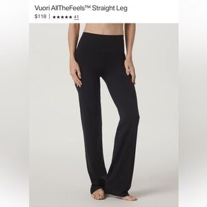 Vuori Women's Classic Black Straight Leg Pants